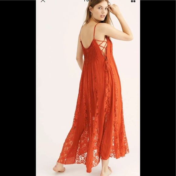 New Free People Sz Small One Hailee  Sundress red - Picture 1 of 8